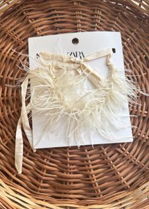 Zara Limited Edition Gala Faux Fur Beads Necklace