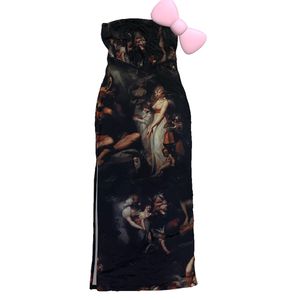 Renaissance Print Maxi Dress