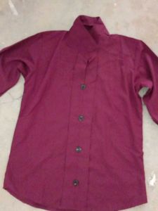Maroon Button-Down Shirt