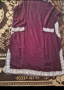 Elegant Embroidered Kurti With Vintage Earrings