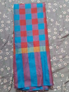 Checkered Saree Multicolord