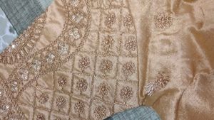 Gold Embroidered Blouse For Women