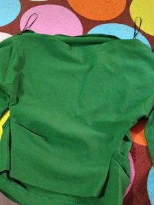 off shoulder green top