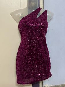 Sparkly One-Shoulder Party Dress