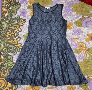 Glamorous Blue Net Cutout Floral Dress