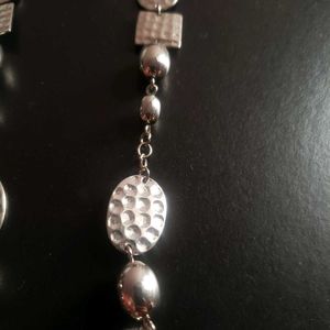 Silver Tone Geometric Necklace