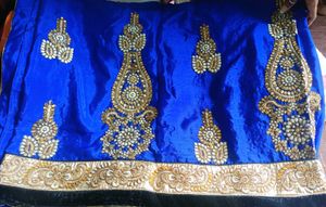 Velvet Border Royal Blue Saree