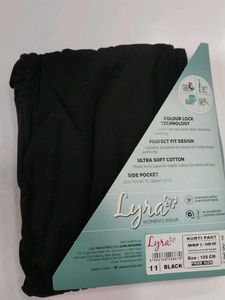 Lyra Black Kurti Pant Stretchable Upto Size 105cm