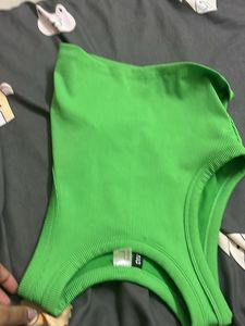 Green Ribbed Tank Top