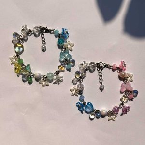 ₊˚⊹౨ handmade beaded ombre cluster bracelets ৎ ₊˚⊹