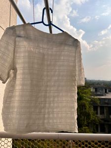 Elegant Sheer Button-Up Top