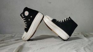 Black High-Top Platform Sneakers