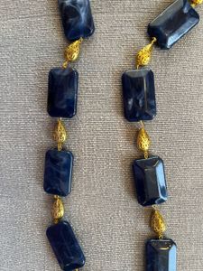 Blue &amp; Gold Long Necklace