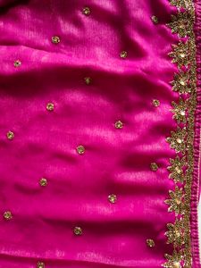 Magenta Embellished Saree