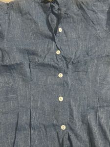 Blue Puff Sleeve Top