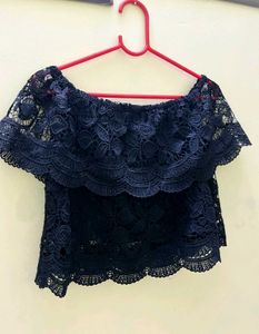 Black Lace Off-Shoulder Top