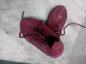 Burgundy Knit Sneakers