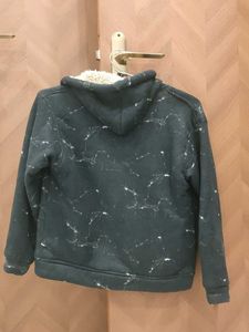 Marble Print Sherpa Lined Hoodie