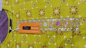 Yellow Printed Kurti