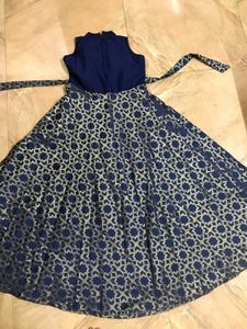 Royal Blue Embroidered Flare Gown