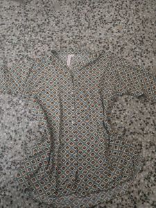 Patterned Button-Down Shirt