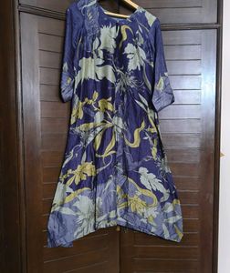 Purple Floral Print Embroidered Kurta Set