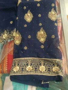 Elegant Navy Blue Embroidered Salwar Kameez