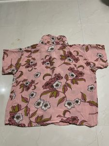 Floral Shirt Crop Top