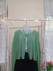 Light Green Button Down  Cardigan