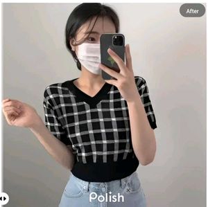 New With Tag Korean Boxy Cute Top
