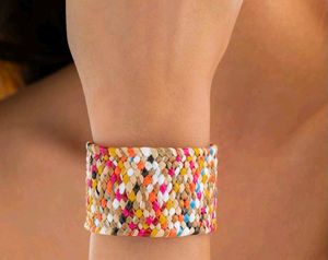 Multicoloured Raffia Braclat