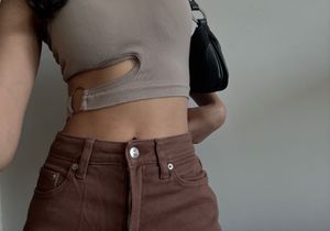 Brown Wide Leg Jeans