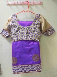 Halfandhalf Purple 🟣 Saree With Blouse
