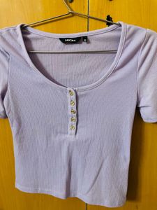 Ribbed Button-Up Top