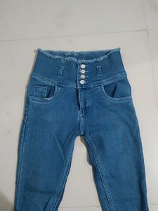 High-Waisted Denim Jeans