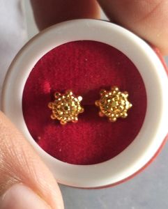 One Garam Gold Stud Earrings