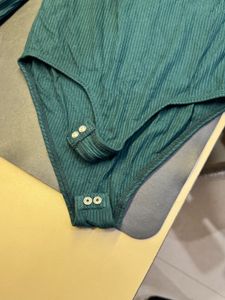 Green Body Suit Full Slevees Top