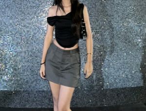 Uptownie Cotton Stretchable Drape Crop Top