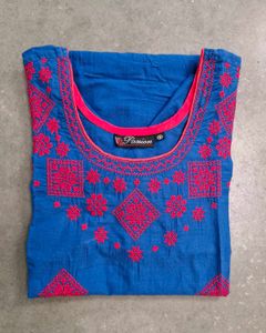 Blue Embroidered Kurta