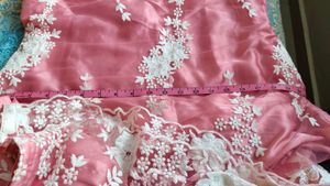Pink Net Kurta Set