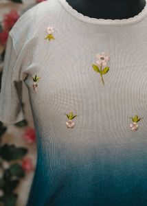 Buy Two Get One Free/ Floral Embroidered Top