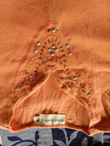 Coral Embellished Top