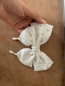 Pearl White Pretty Bow
