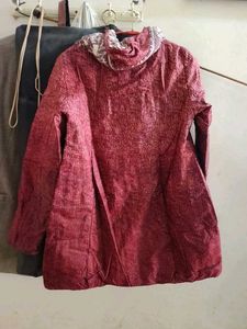 Maroon Quilted jacket