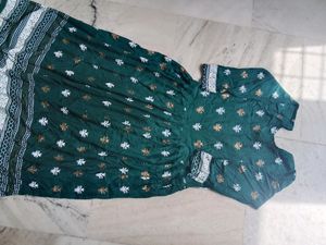 Green Printed Anarkali