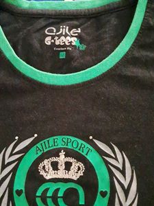 Black Tee With Sequence