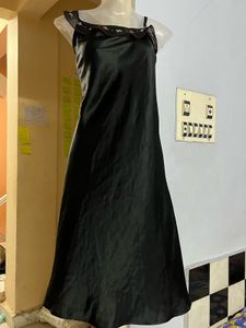 Korean Silk Black Yk20 One Piece