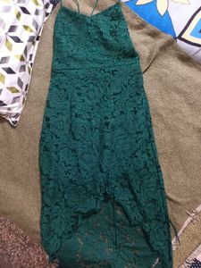 Green Lace Midi Dress
