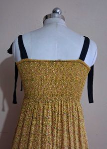 Floral Tie-Strap Smocked Dress