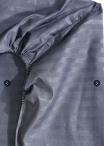 cotton luxurious grey Striped Bedsheet Set